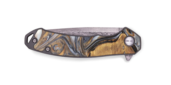 EDC Wood+Resin Pocket Knife - Sheryl (Black & White, 702959)