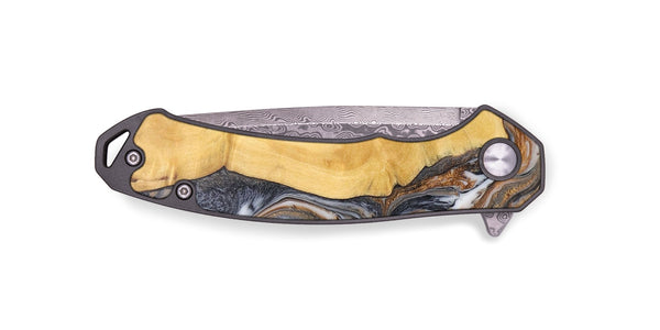 EDC Wood+Resin Pocket Knife - Brittney (Black & White, 702960)