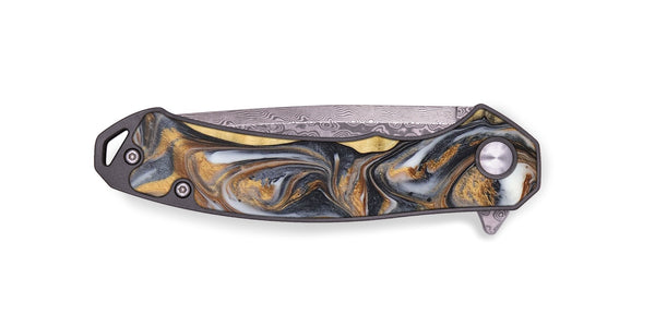 EDC Wood+Resin Pocket Knife - Carrie (Black & White, 702961)