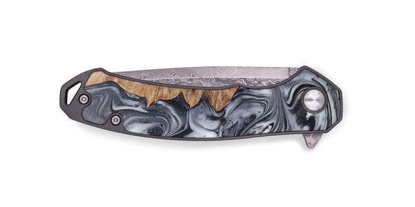 EDC Wood+Resin Pocket Knife - Eula (Black & White, 702962)