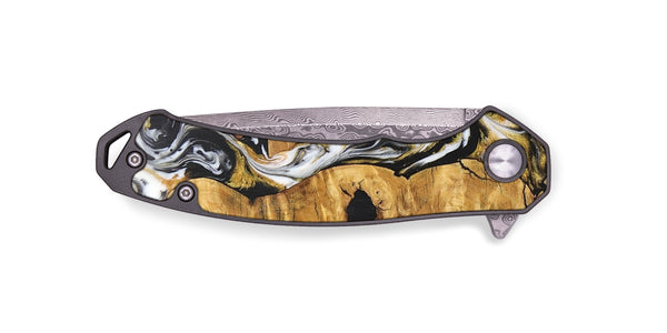 EDC Wood+Resin Pocket Knife - Sienna (Black & White, 702964)