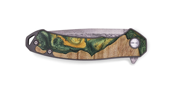 EDC Wood+Resin Pocket Knife - Tyrone (Green, 702971)