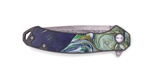 EDC Wood+Resin Pocket Knife - Kaitlyn (Green, 702972)