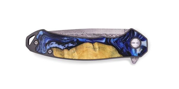 EDC Wood+Resin Pocket Knife - Britney (Blue, 702974)