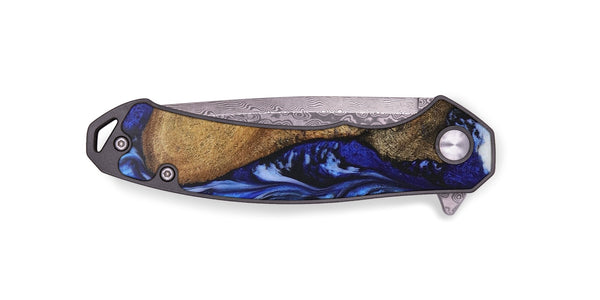 EDC Wood+Resin Pocket Knife - Alice (Blue, 702975)
