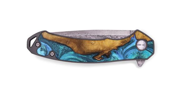 EDC Wood+Resin Pocket Knife - Aubrey (Blue, 702978)