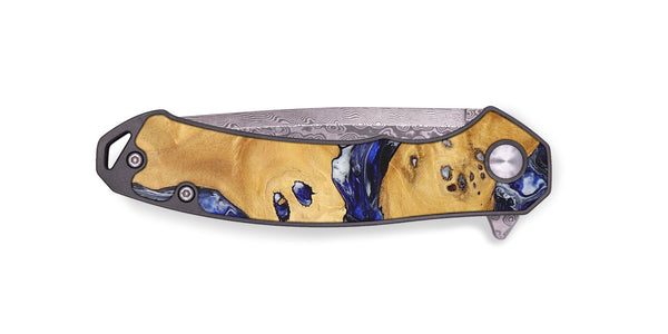 EDC Wood+Resin Pocket Knife - Arnold (Blue, 702979)
