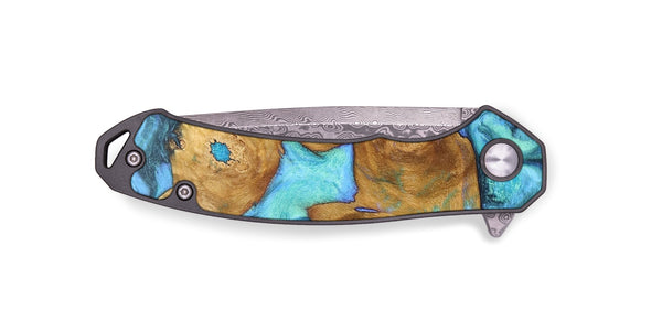 EDC Wood+Resin Pocket Knife - Mikaela (Blue, 702980)