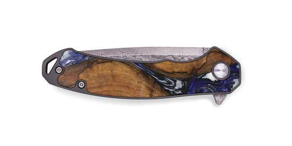 EDC Wood+Resin Pocket Knife - Jase (Blue, 702981)