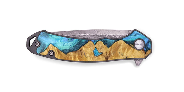 EDC Wood+Resin Pocket Knife - Nelson (Blue, 702982)