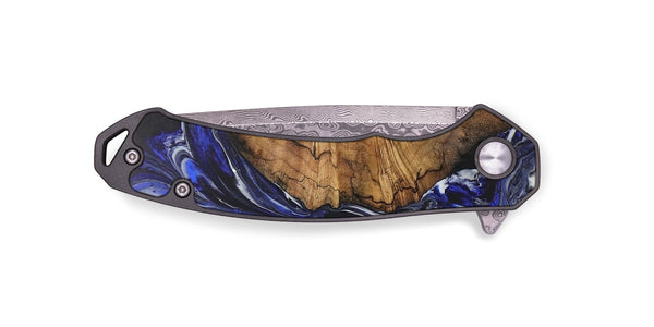 EDC Wood+Resin Pocket Knife - Deja (Blue, 702983)