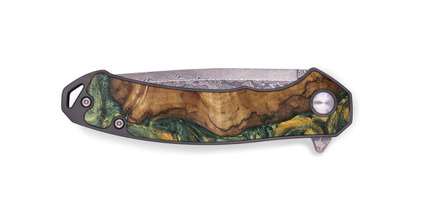 EDC Wood+Resin Pocket Knife - Susan (Green, 702986)