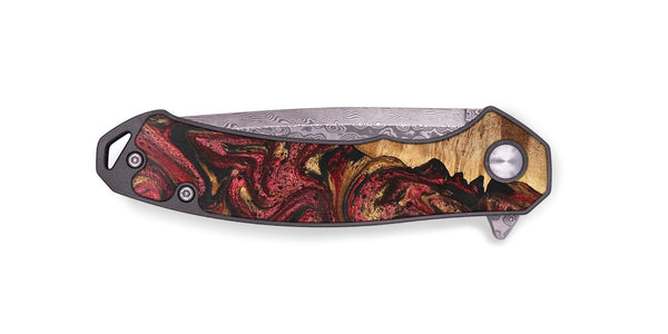 EDC Wood+Resin Pocket Knife - Raiden (Red, 702998)