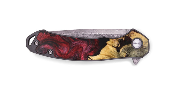 EDC Wood+Resin Pocket Knife - Hannah (Red, 703001)