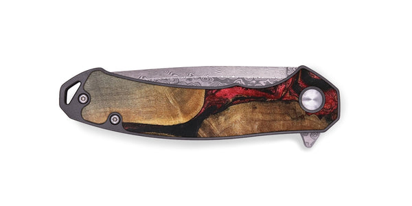EDC Wood+Resin Pocket Knife - Kameron (Red, 703002)