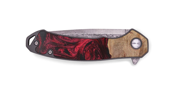 EDC Wood+Resin Pocket Knife - Mona (Red, 703011)