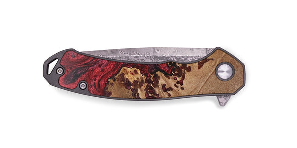 EDC Wood+Resin Pocket Knife - Rickie (Red, 703014)