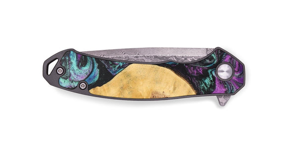 EDC Wood+Resin Pocket Knife - Brent (Purple, 703021)