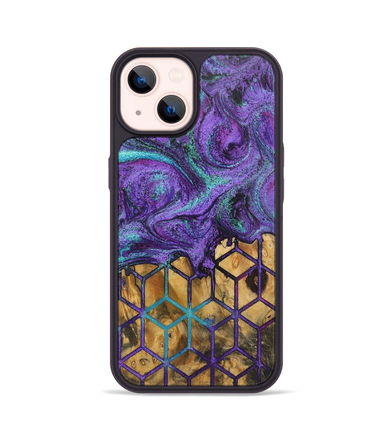 iPhone 14 Wood+Resin Phone Case - Raelynn (Pattern, 703111)