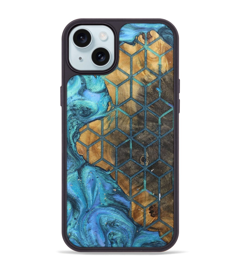 iPhone 15 Plus Wood+Resin Phone Case - Ayden (Pattern, 703113)