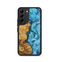 Galaxy S22 Wood+Resin Phone Case - Pablo (Blue, 703146)