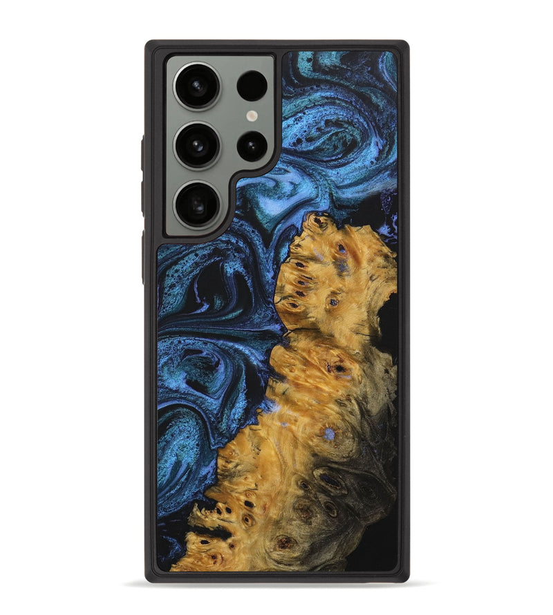 Galaxy S23 Ultra Wood+Resin Phone Case - Leanne (Blue, 703151)