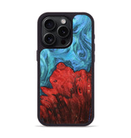 iPhone 15 Pro Wood+Resin Phone Case - Khadijah (Blue, 703157)