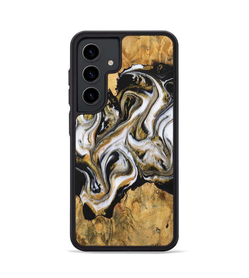 Galaxy S24 Wood+Resin Phone Case - Latoya (Black & White, 703166)
