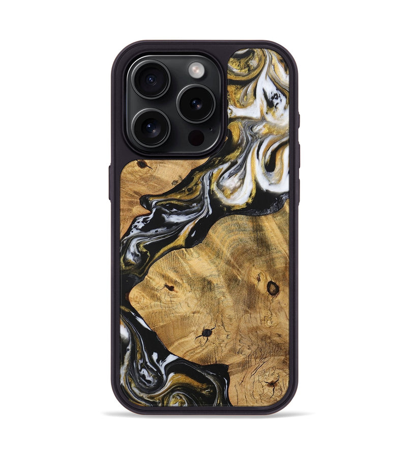 iPhone 15 Pro Wood+Resin Phone Case - Colson (Black & White, 703170)