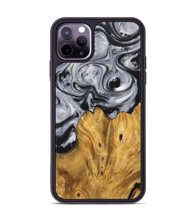 iPhone 11 Pro Max Wood+Resin Phone Case - Frankie (Black & White, 703172)