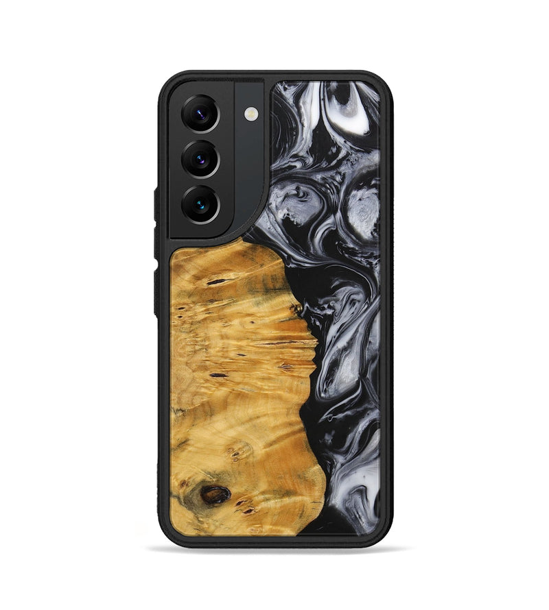 Galaxy S22 Wood+Resin Phone Case - Trenton (Black & White, 703177)