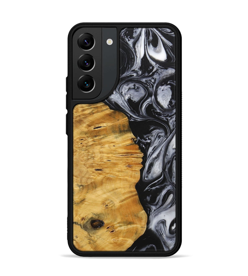 Galaxy S22 Plus Wood+Resin Phone Case - Trenton (Black & White, 703177)