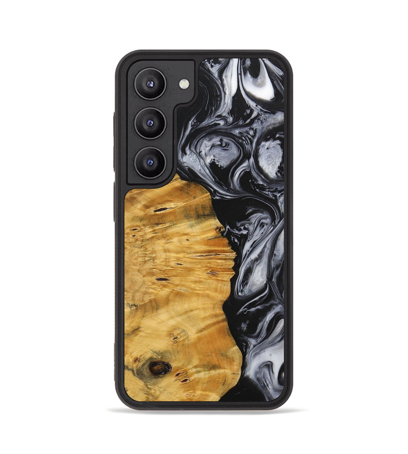 Galaxy S23 Wood+Resin Phone Case - Trenton (Black & White, 703177)