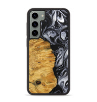 Galaxy S23 Plus Wood+Resin Phone Case - Trenton (Black & White, 703177)