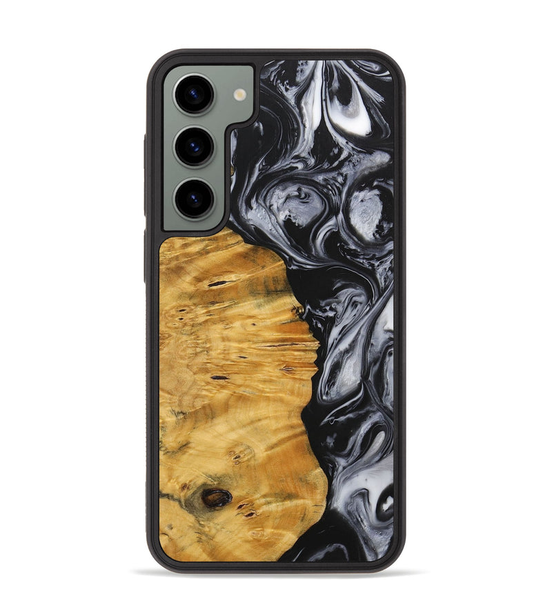 Galaxy S23 Plus Wood+Resin Phone Case - Trenton (Black & White, 703177)