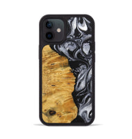iPhone 12 Wood+Resin Phone Case - Trenton (Black & White, 703177)