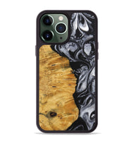 iPhone 13 Pro Max Wood+Resin Phone Case - Trenton (Black & White, 703177)