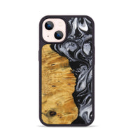 iPhone 14 Wood+Resin Phone Case - Trenton (Black & White, 703177)