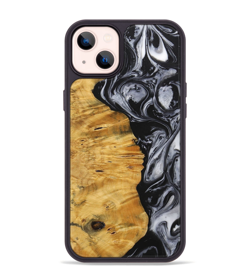 iPhone 14 Plus Wood+Resin Phone Case - Trenton (Black & White, 703177)