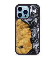 iPhone 14 Pro Max Wood+Resin Phone Case - Trenton (Black & White, 703177)