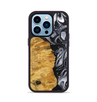 iPhone 14 Pro Wood+Resin Phone Case - Trenton (Black & White, 703177)