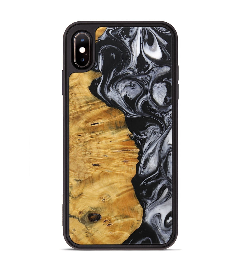 iPhone Xs Max Wood+Resin Phone Case - Trenton (Black & White, 703177)