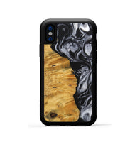iPhone Xs Wood+Resin Phone Case - Trenton (Black & White, 703177)
