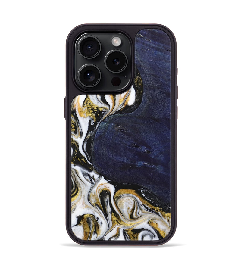 iPhone 15 Pro Wood+Resin Phone Case - Jameson (Black & White, 703180)