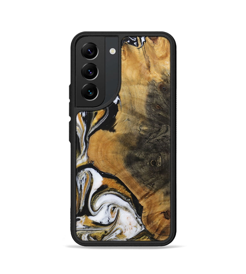 Galaxy S22 Wood+Resin Phone Case - Ervin (Black & White, 703181)