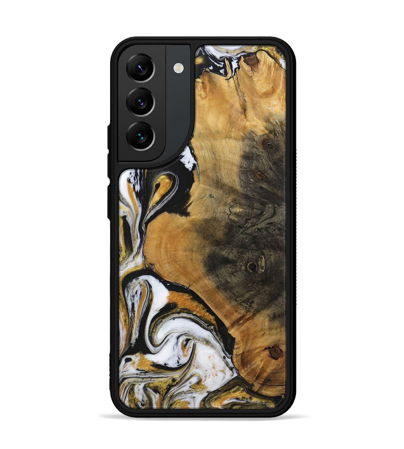 Galaxy S22 Plus Wood+Resin Phone Case - Ervin (Black & White, 703181)