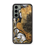 Galaxy S23 Plus Wood+Resin Phone Case - Ervin (Black & White, 703181)