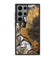 Galaxy S23 Ultra Wood+Resin Phone Case - Ervin (Black & White, 703181)