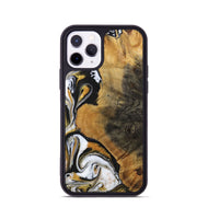 iPhone 11 Pro Wood+Resin Phone Case - Ervin (Black & White, 703181)