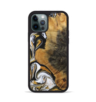 iPhone 12 Pro Wood+Resin Phone Case - Ervin (Black & White, 703181)